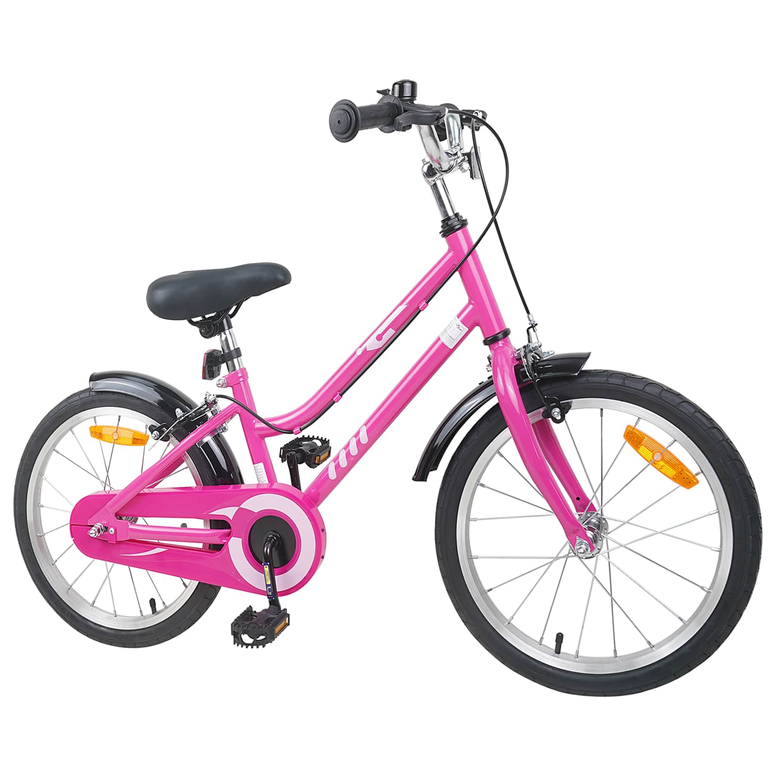 Barncykel 18 Tum för 5-7 år gamla Rosa Svart