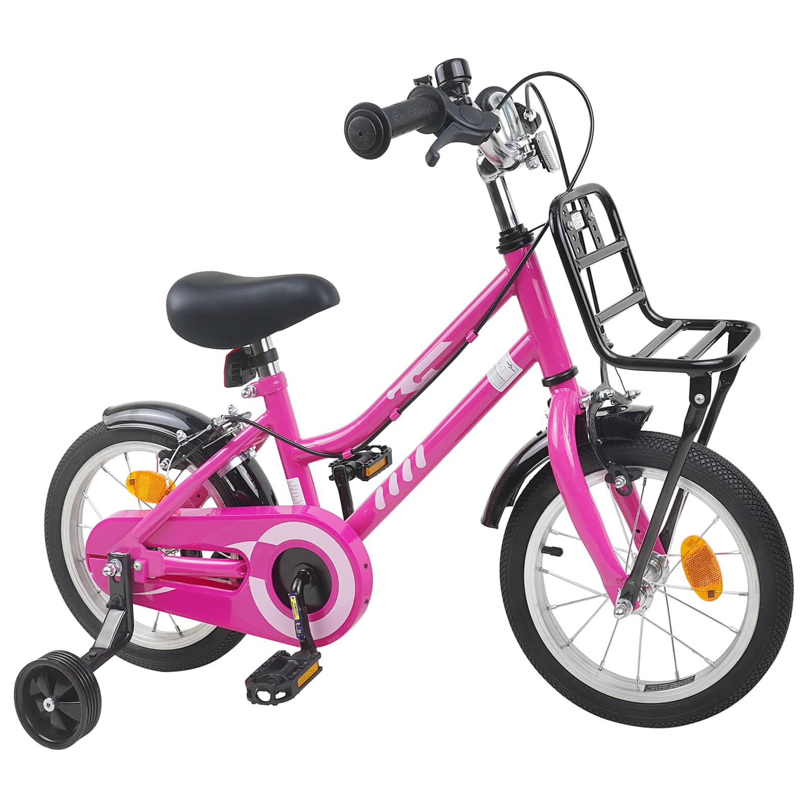 Barncykel 12 Tum för 2-4 åringar Rosa och svart