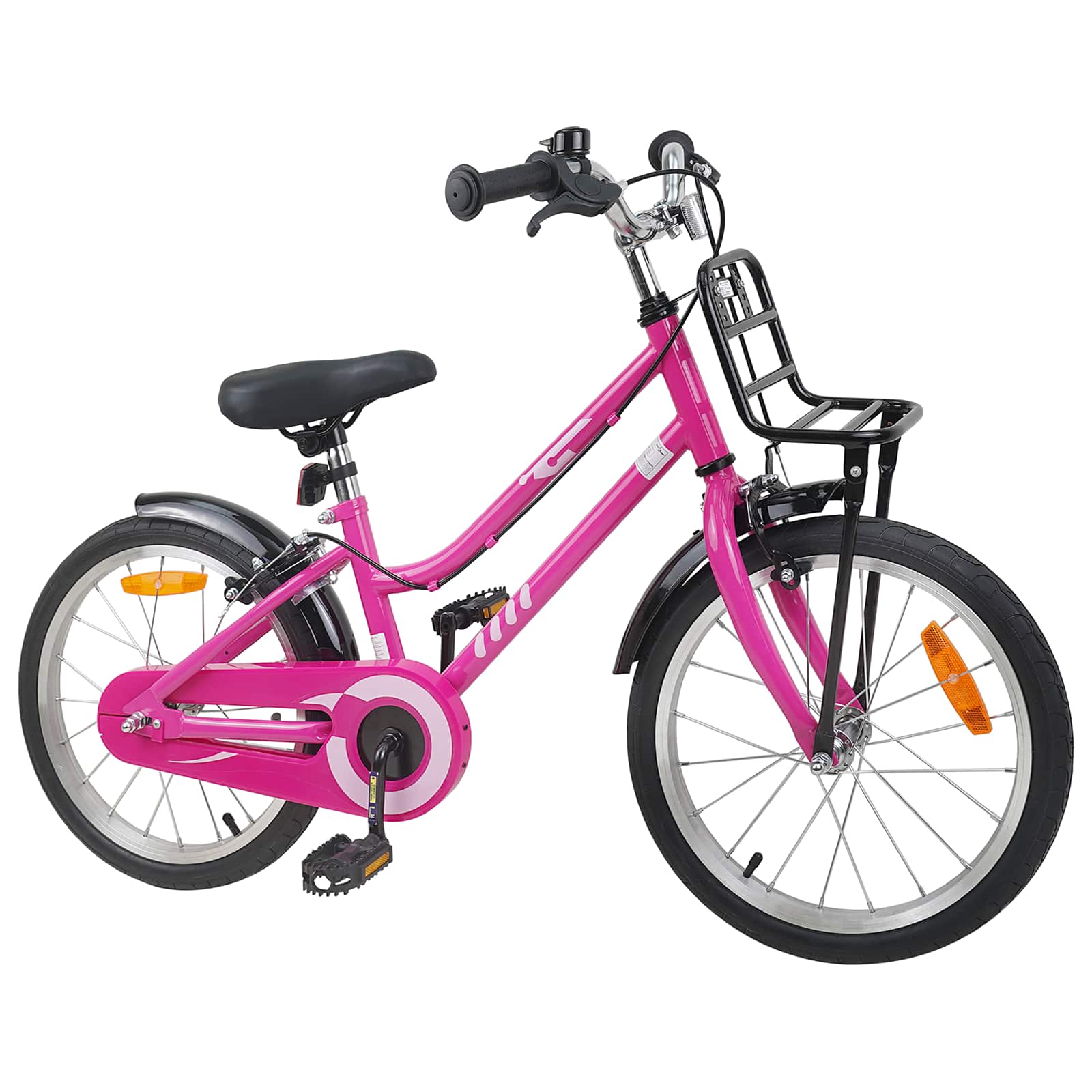 Barncykel 18 Tum för 5-7 år gamla Rosa och svart