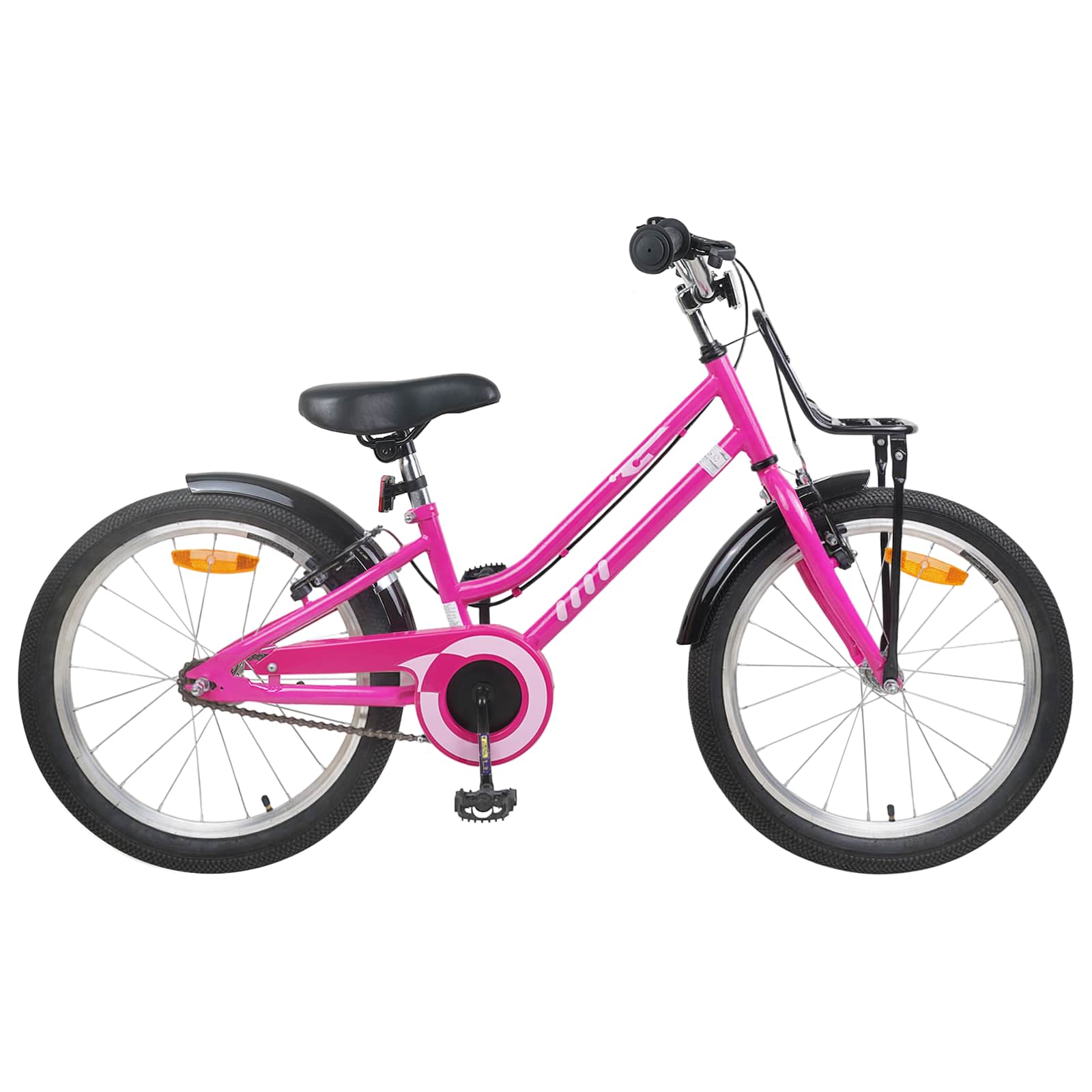 Barncykel 20 Tum för 6-11 år gamla Rosa Svart