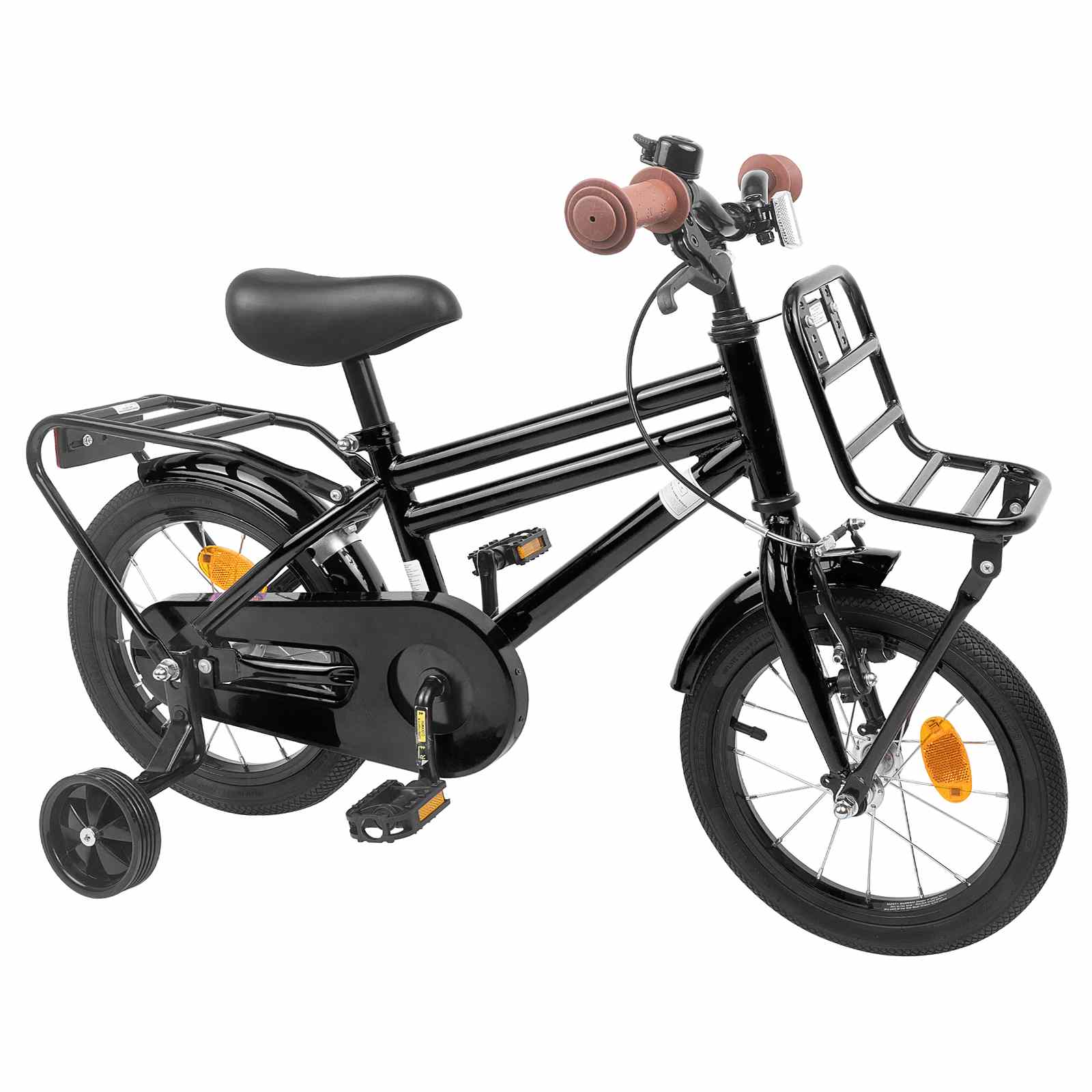 Barncykel 16 Tum för 4-6 år gamla Svart