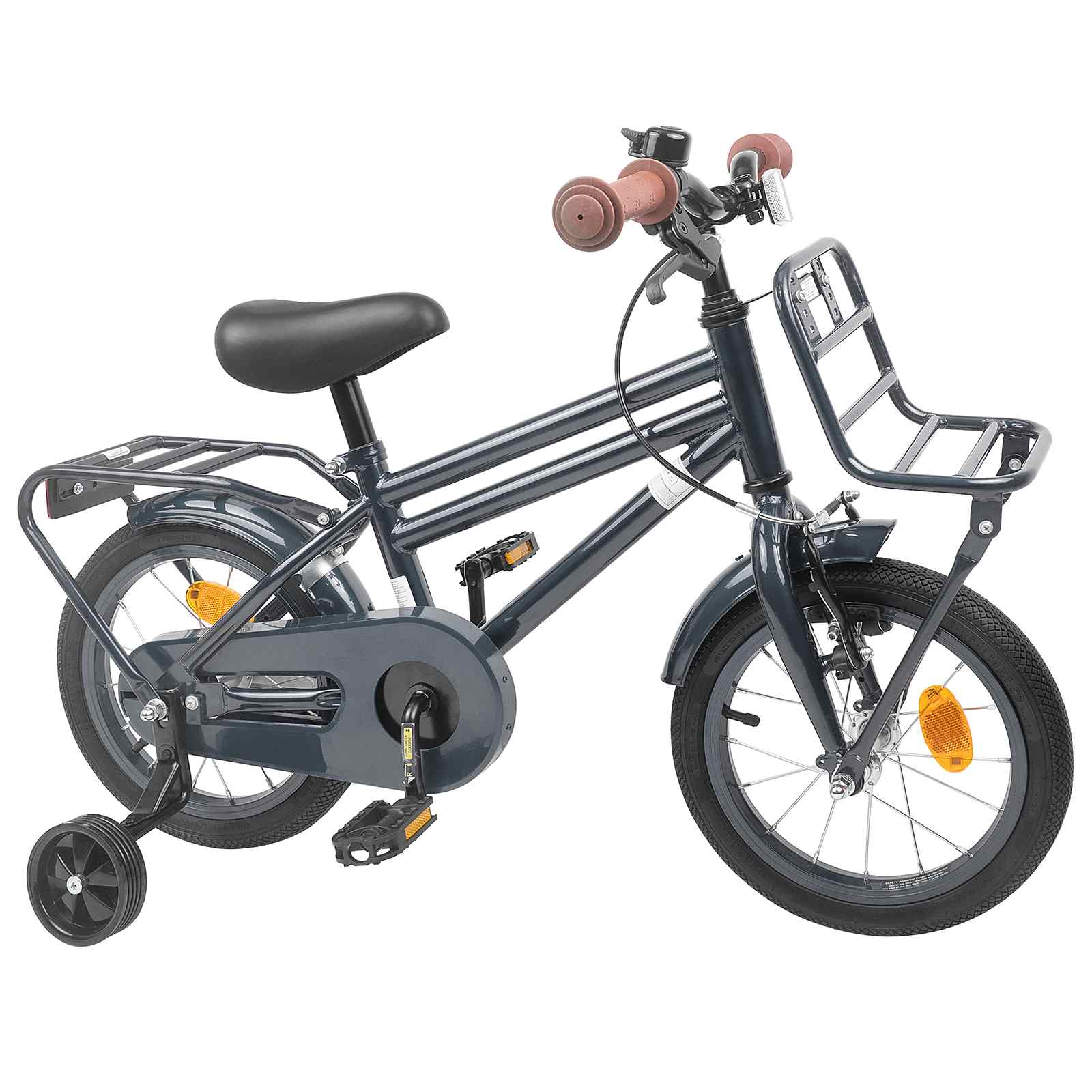 Barncykel 14 Tum från 3-5 år gammal Mörkgrå