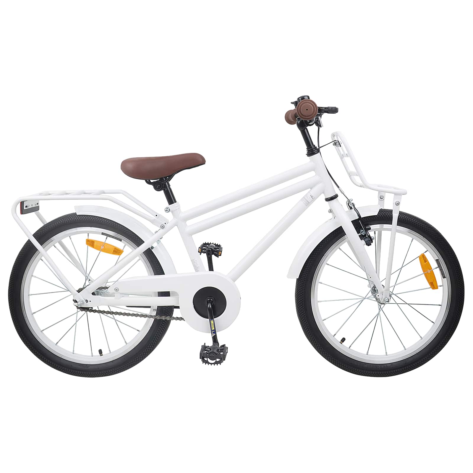 Barncykel 18 Tum för 5-7 år gamla Vit