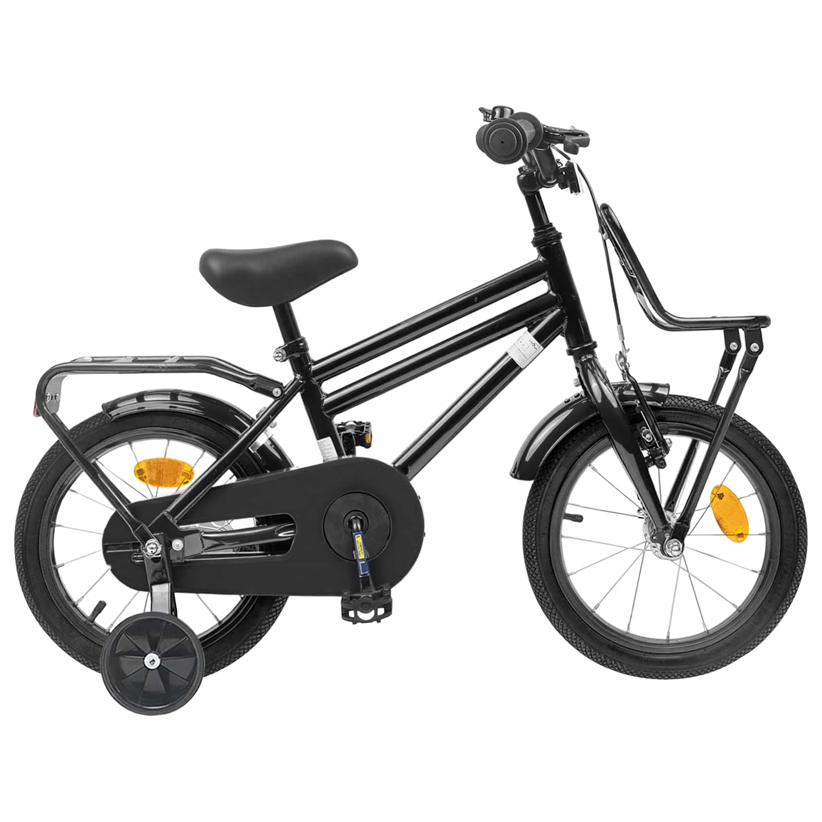 Barncykel 16 Tum för 4-6 år gamla Svart