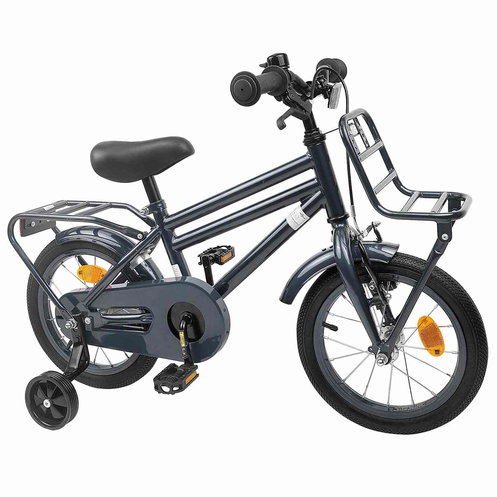 Barncykel 14 Tum från 3-5 år gammal Mörkgrå