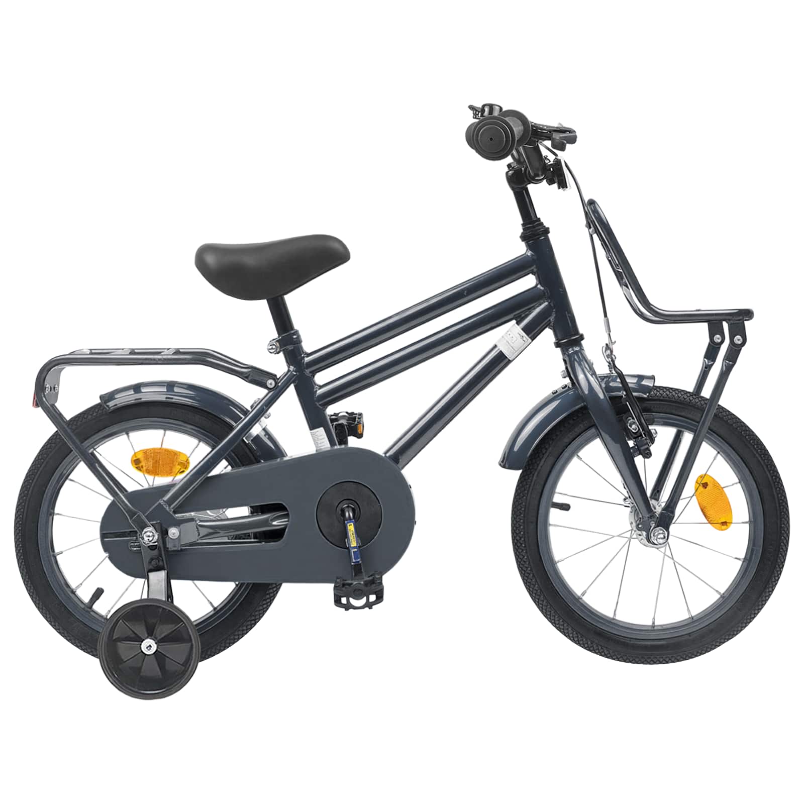 Barncykel 14 Tum från 3-5 år gammal Mörkgrå