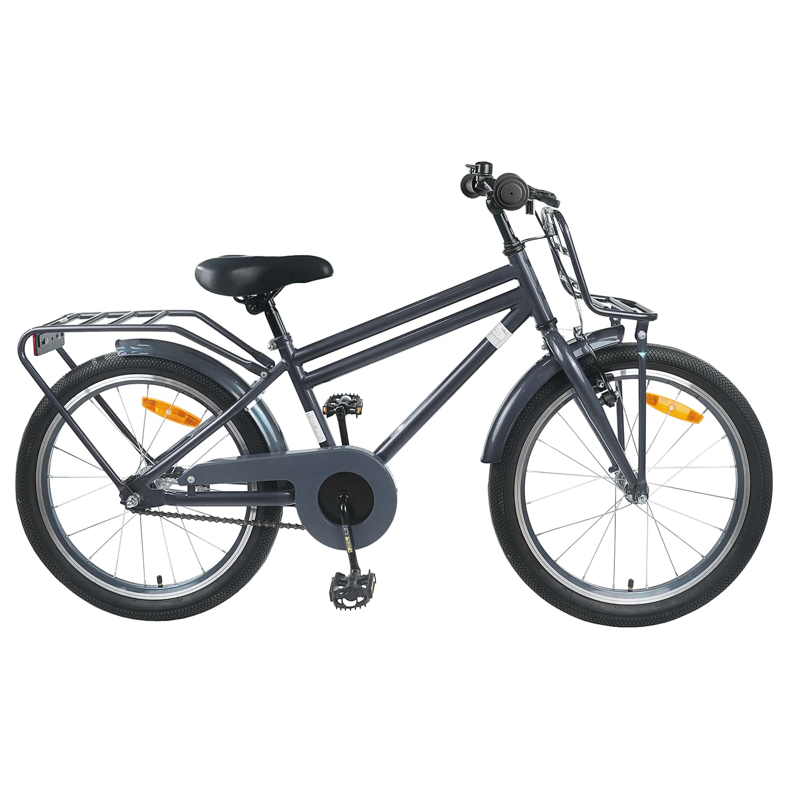 Barncykel 20 Tum för 6-11 år gamla Mörkgrå
