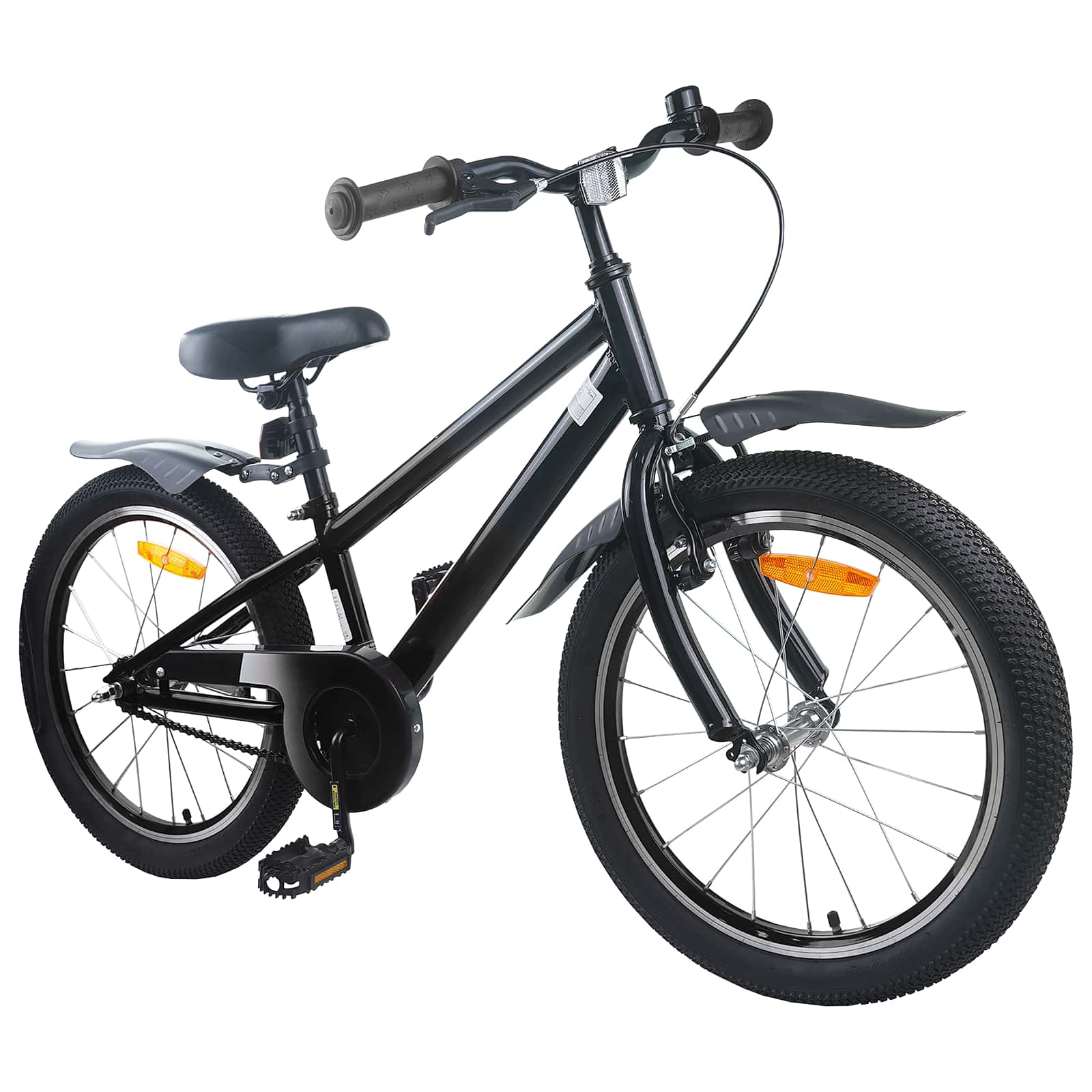Barncykel 20 Tum för 6-11 år gamla Svart