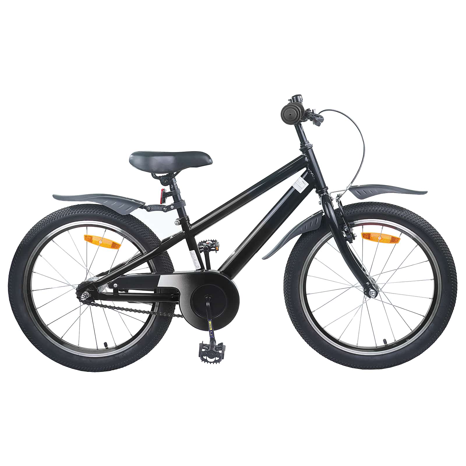 Barncykel 20 Tum för 6-11 år gamla Svart