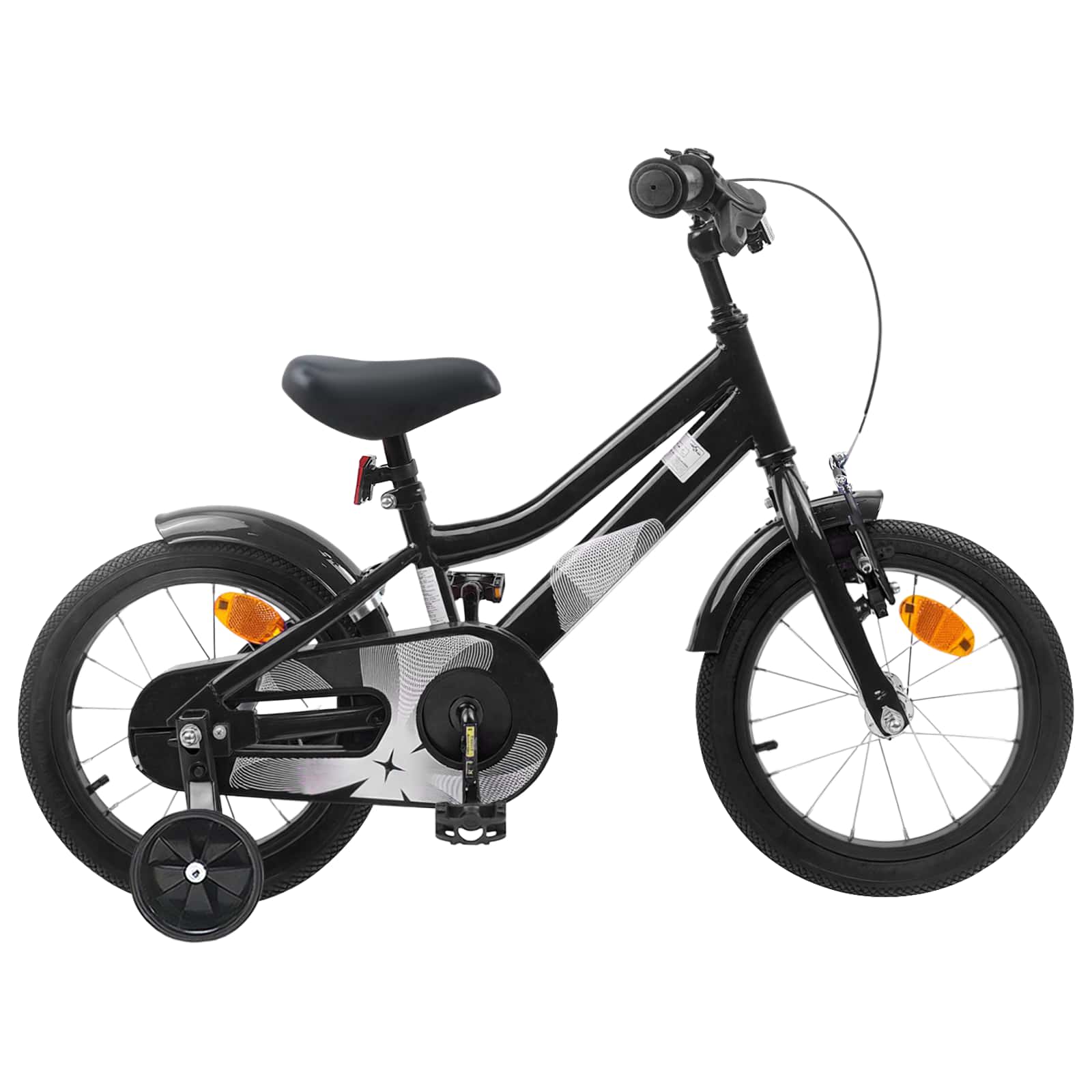 Barncykel 14 Tum från 3-5 år gammal Svart