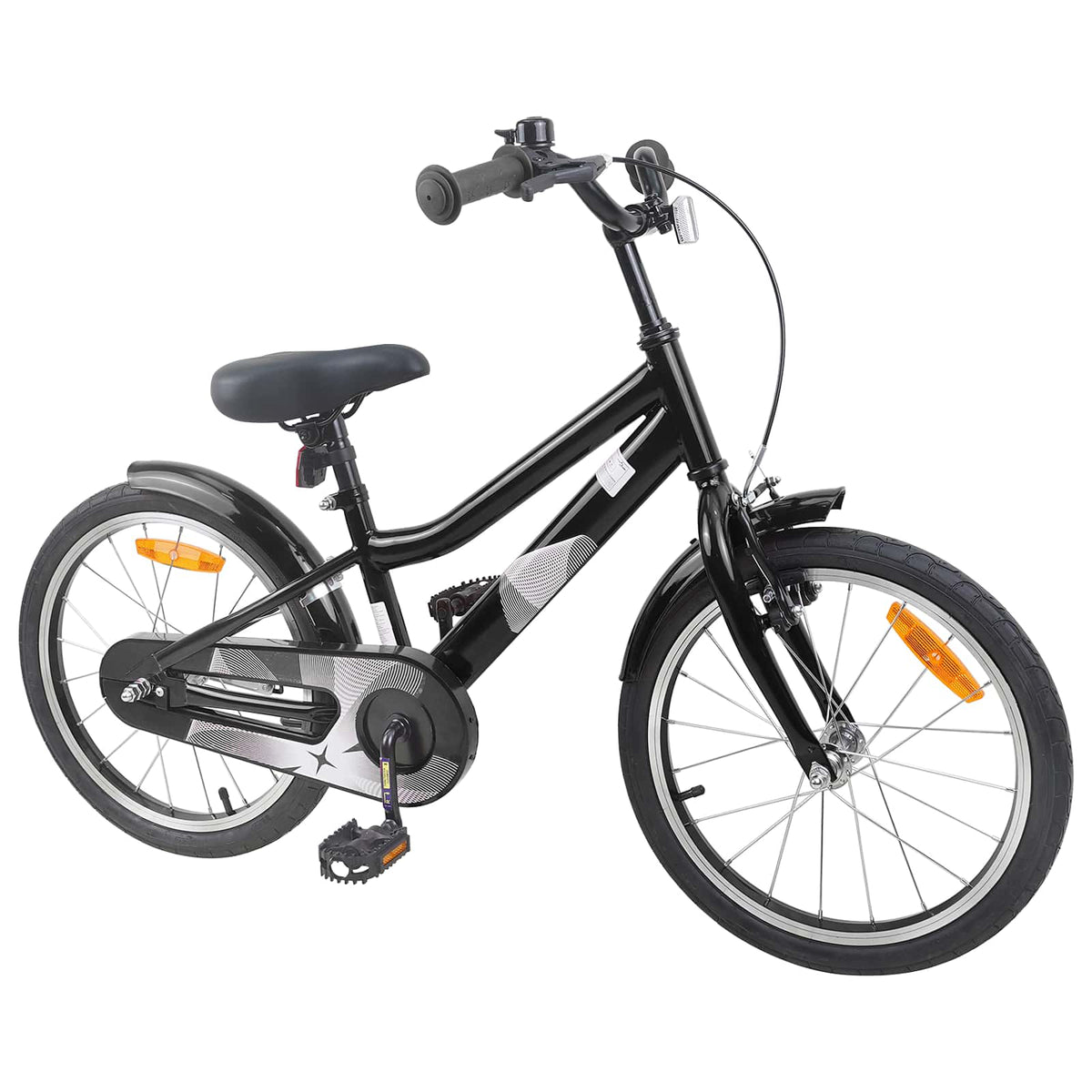 Barncykel 18 Tum för 5-7 år gamla Svart