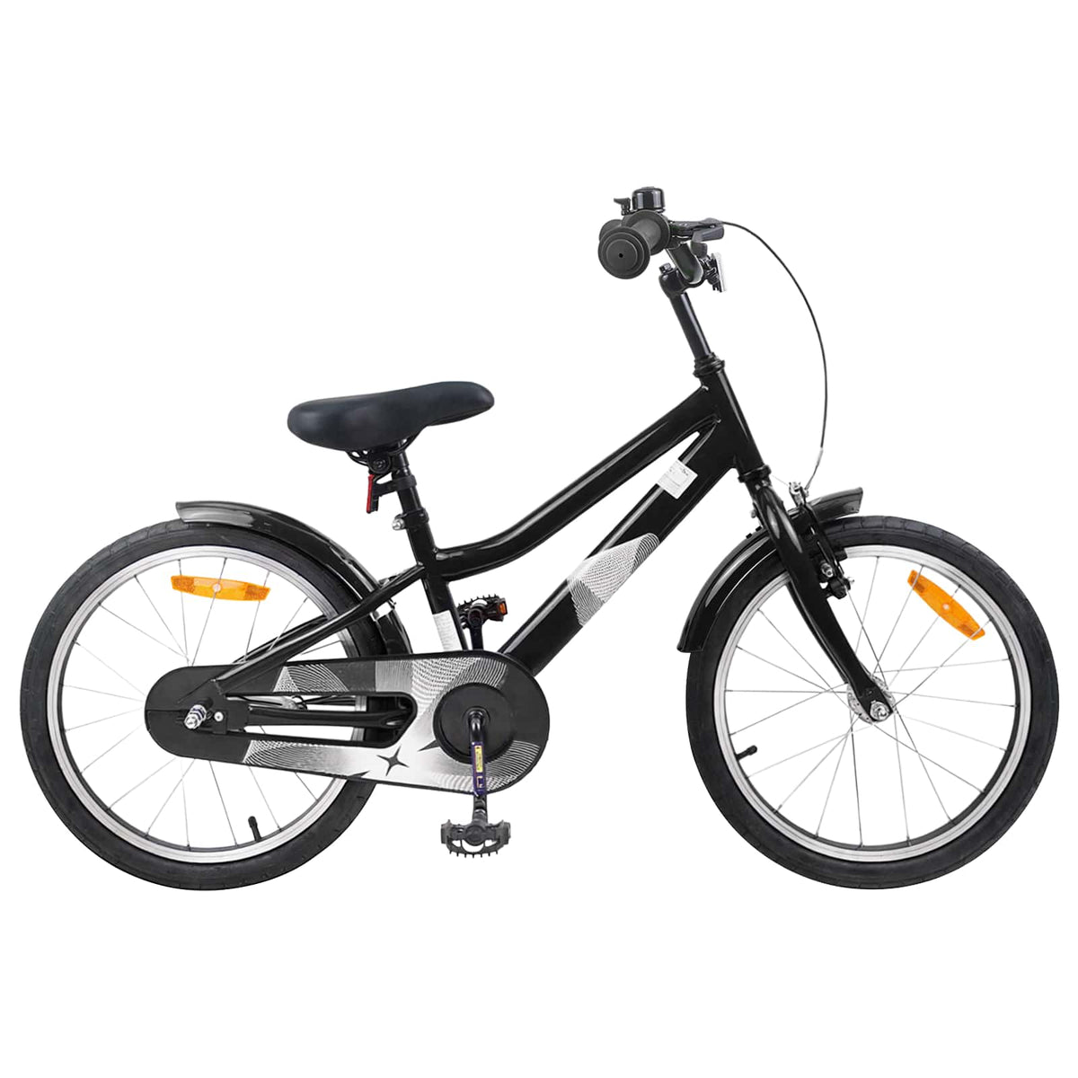 Barncykel 18 Tum för 5-7 år gamla Svart