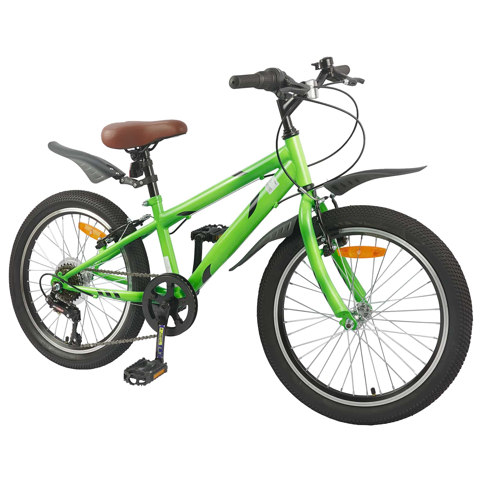 Barncykel 20 Tum 6-Speed för 6-11 år gamla Grön