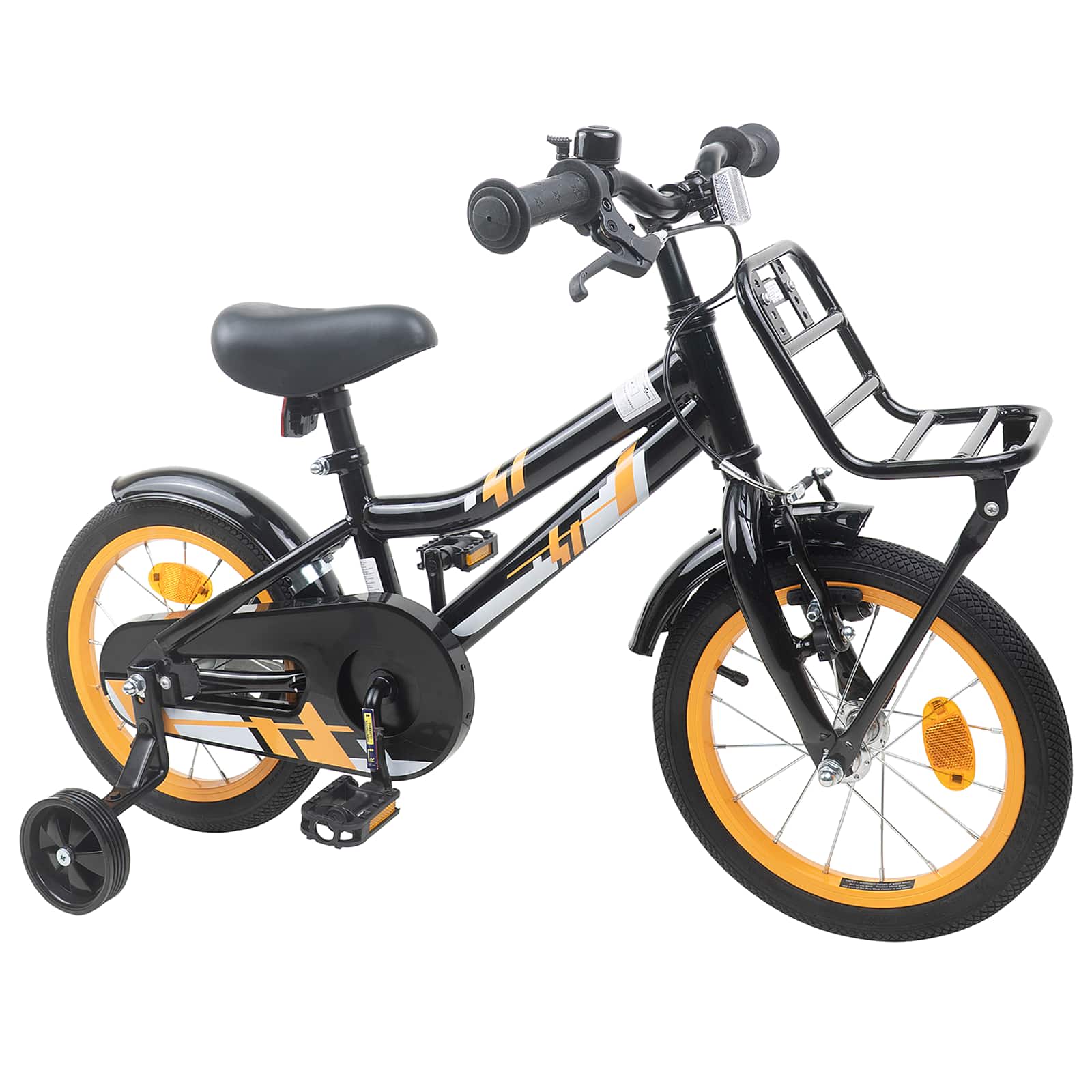 Barncykel 16 Tum för 4-6 år gamla Orange Svart