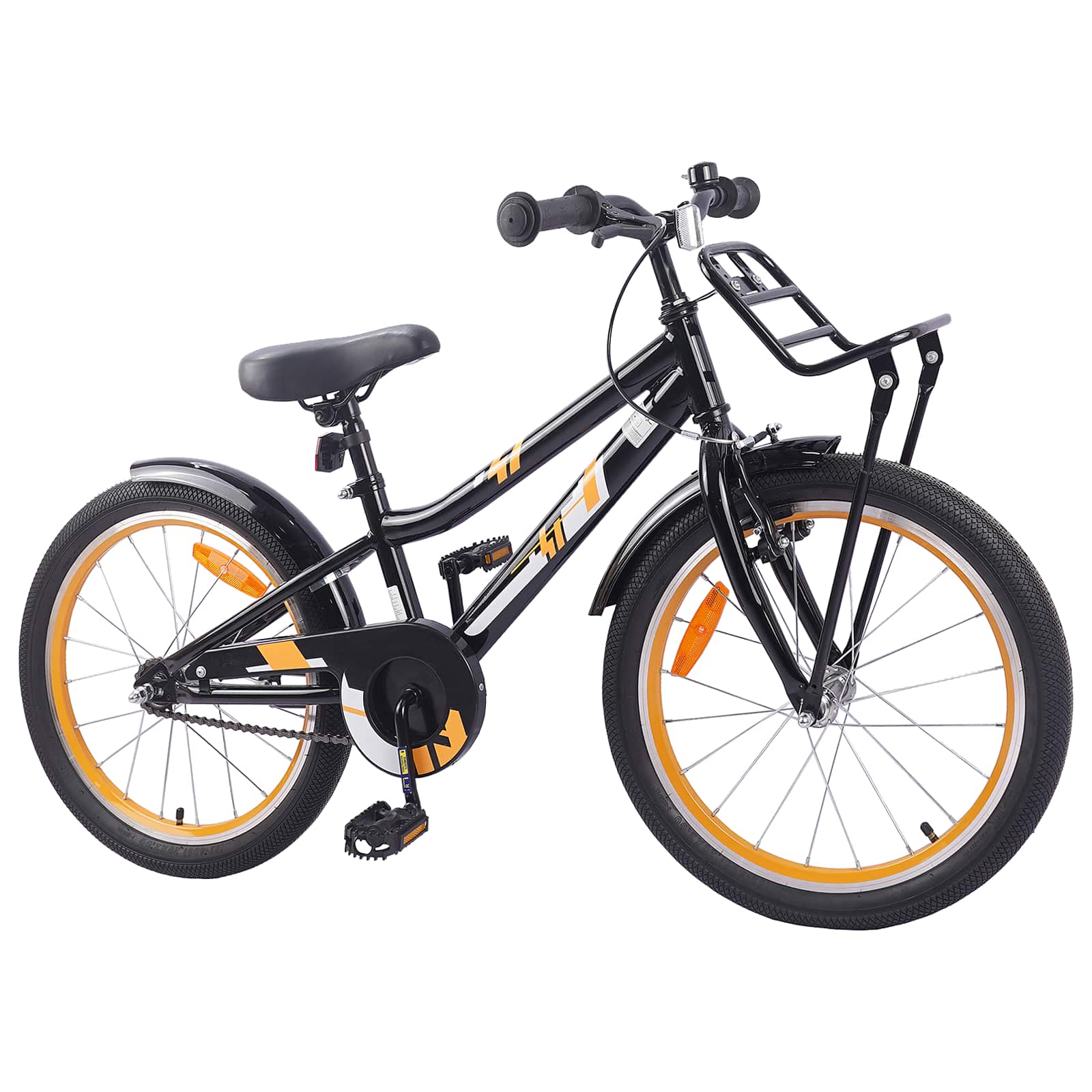 Barncykel 20 Tum för 6-11 år gamla Orange Svart