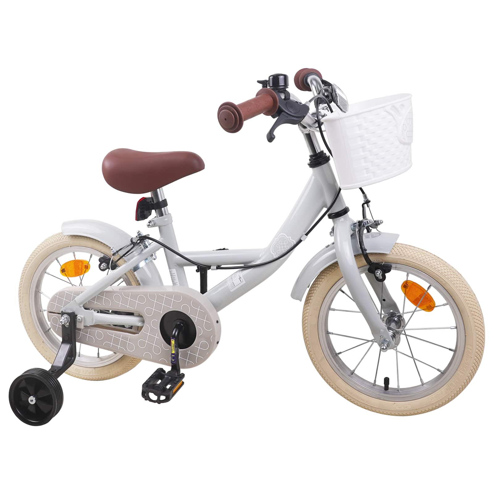 Barncykel 14 Tum från 3-5 år gammal Ljusgrå