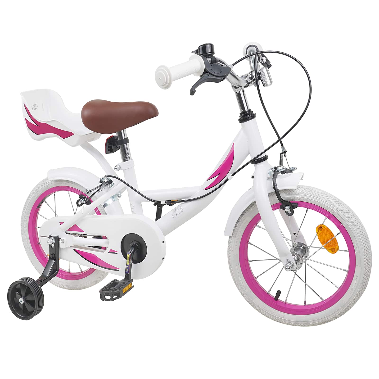 Barncykel 14 Tum från 3-5 år gammal Vit