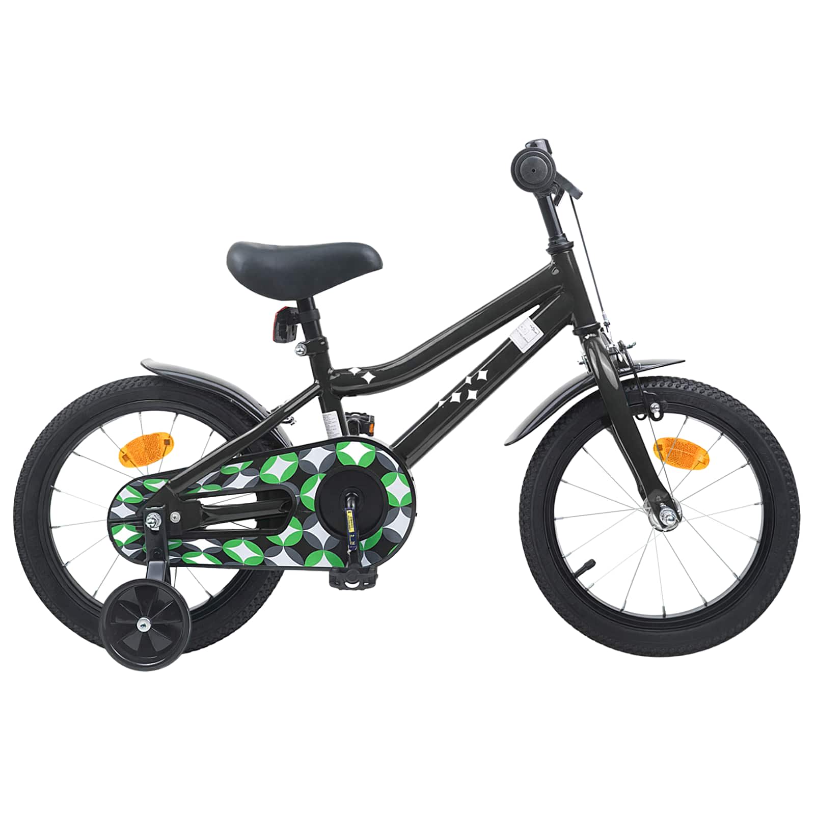 Barncykel 16 Tum för 4-6 år gamla Svart