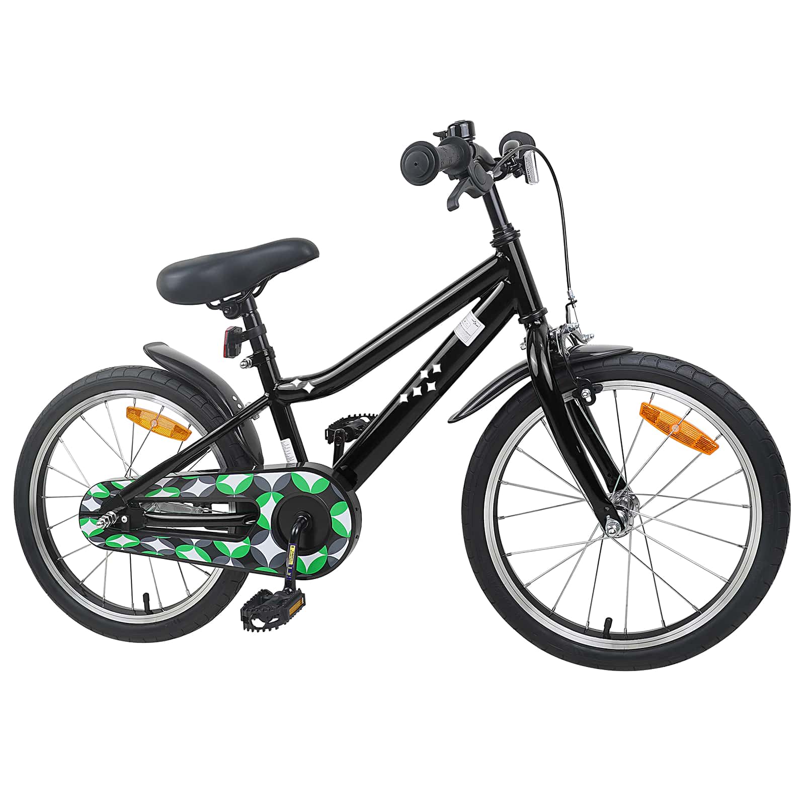 Barncykel 18 Tum för 5-7 år gamla Svart