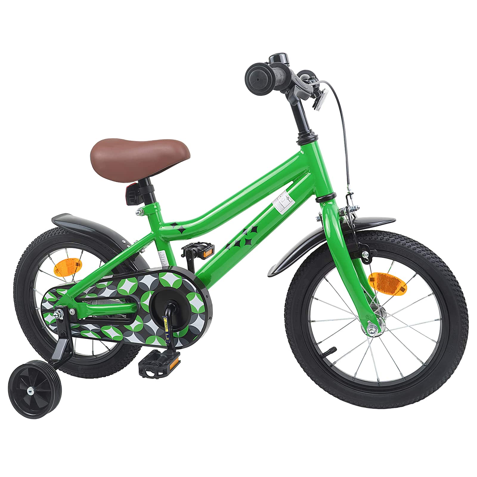 Barncykel 16 Tum för 4-6 år gamla Grön