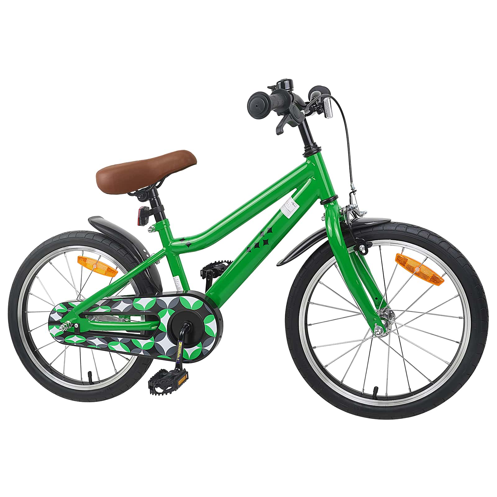 Barncykel 18 Tum för 5-7 år gamla Grön