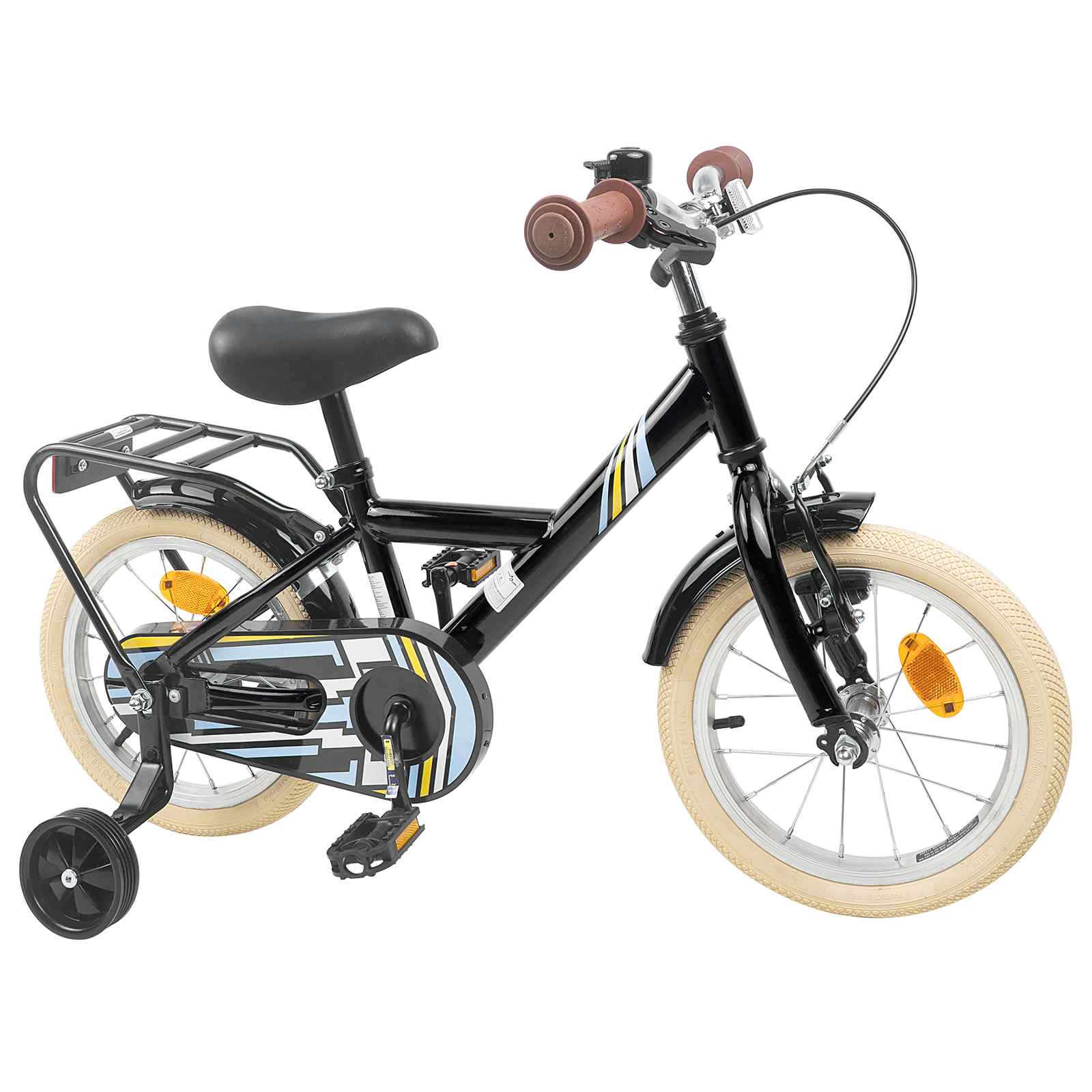 Barncykel 14 Tum från 3-5 år gammal Svart