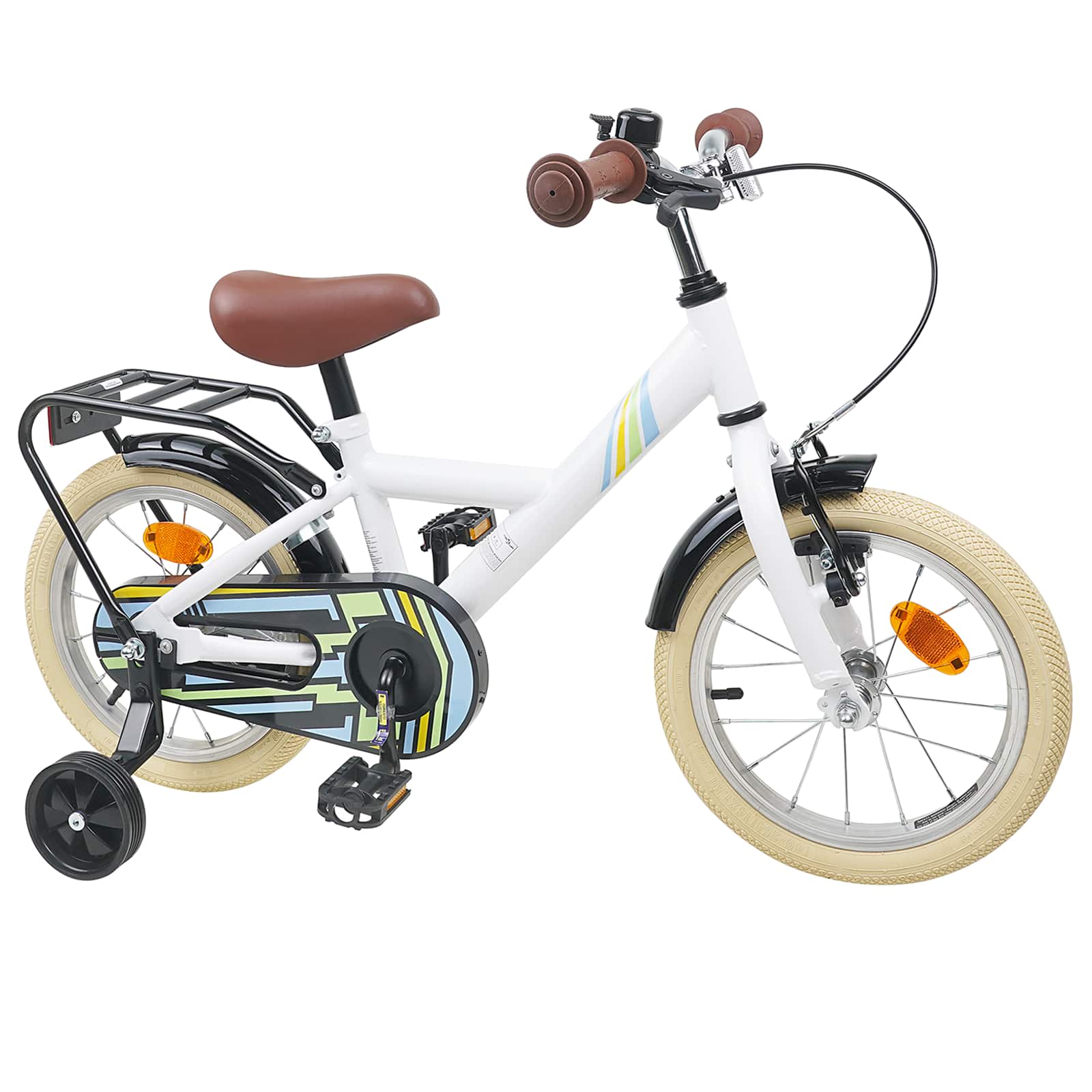 Barncykel 14 Tum från 3-5 år gammal Vit