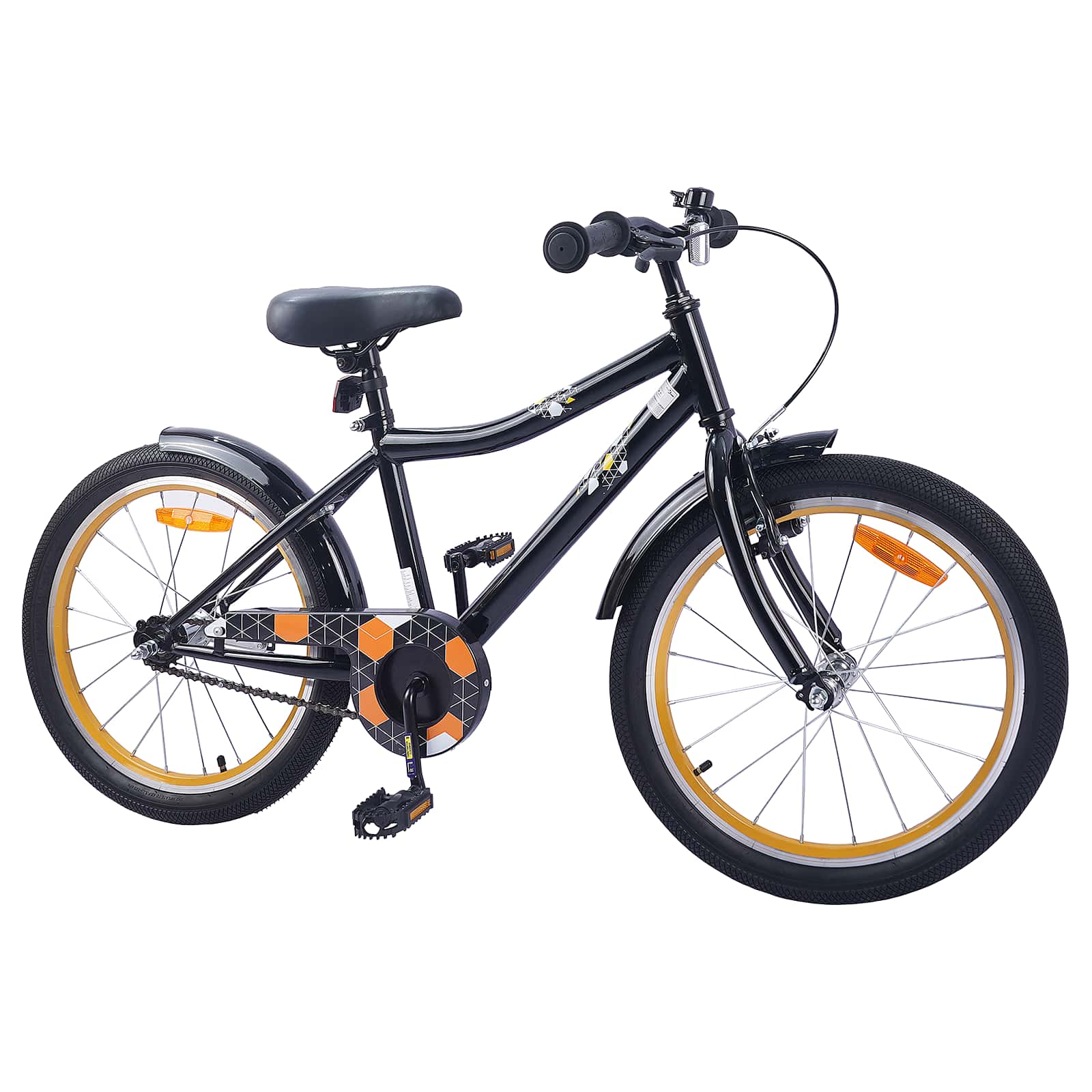 Barncykel 20 Tum för 6-11 år gamla Svart