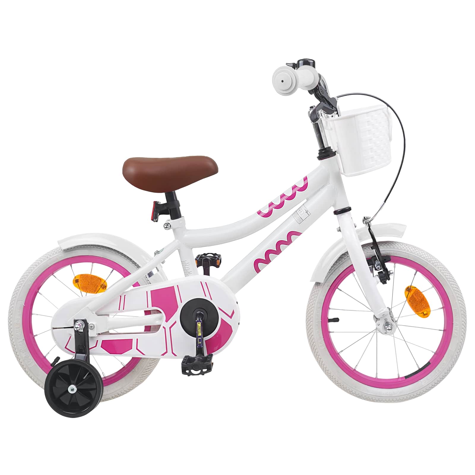 Barncykel 14 Tum från 3-5 år gammal Vit
