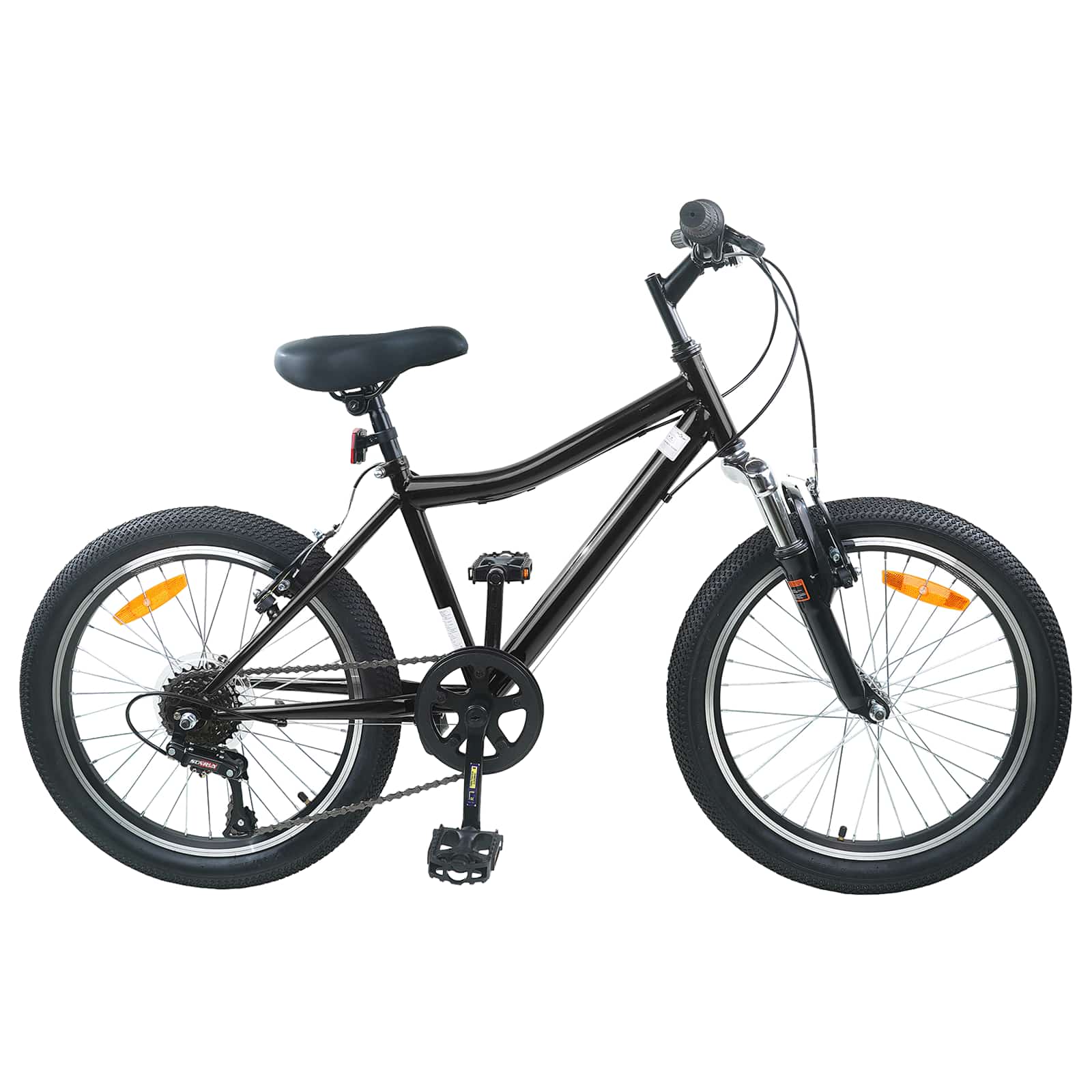 Barncykel 20 Tum 6-Speed för 6-11 år gamla Svart