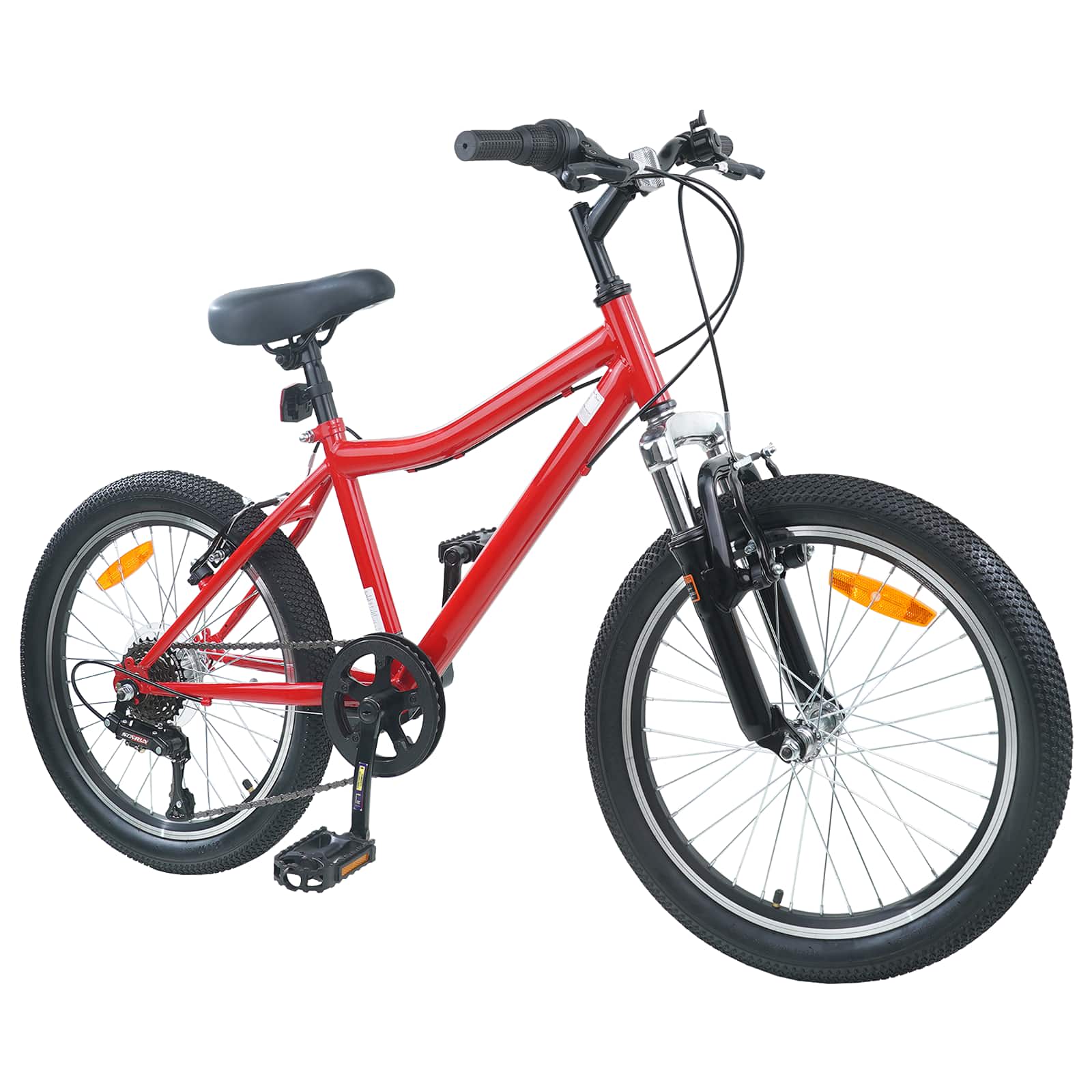 Barncykel 20 Tum 6-Speed för 6-11 år gamla Röd