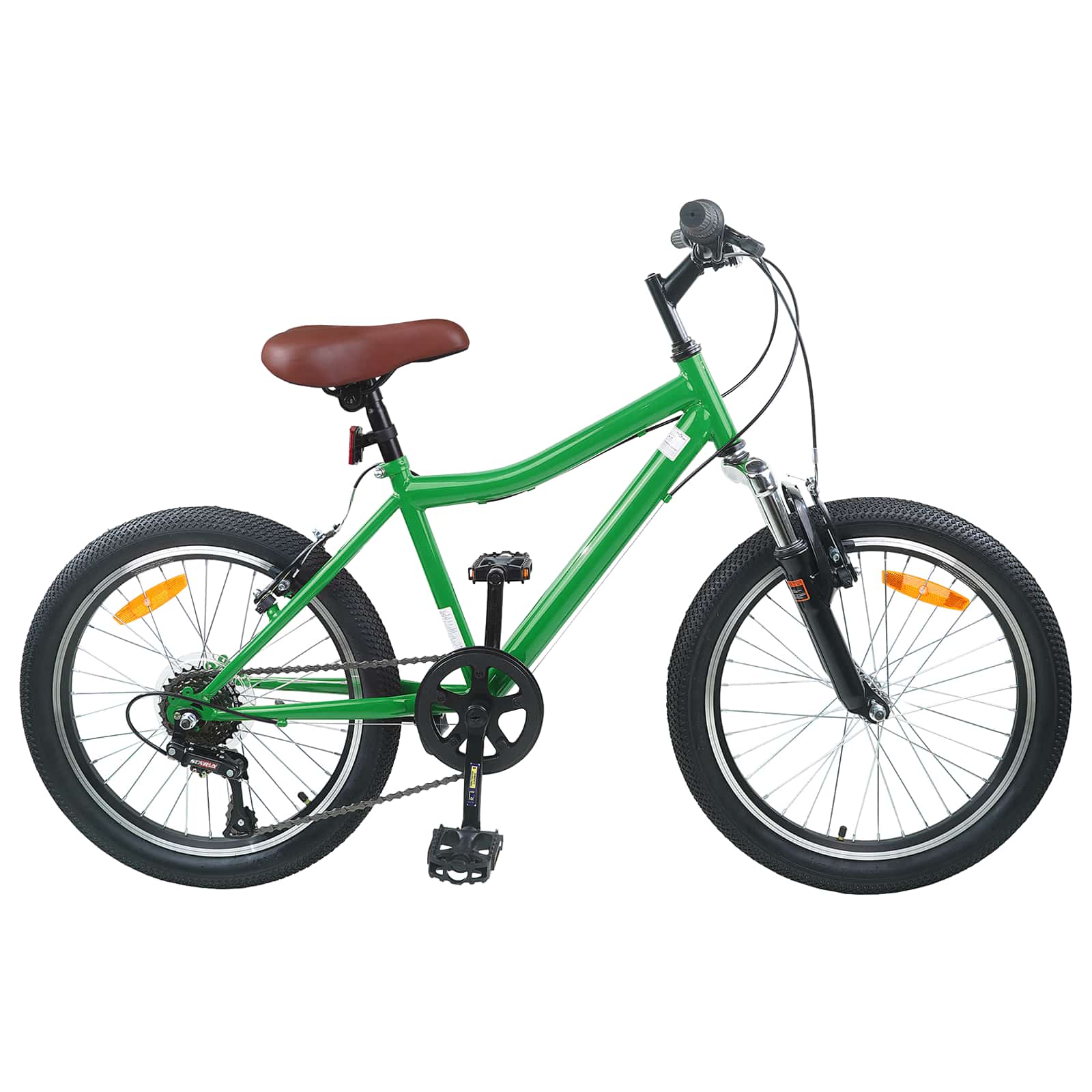 Barncykel 24 Tum 6-Speed för 8-12 år gamla Grön