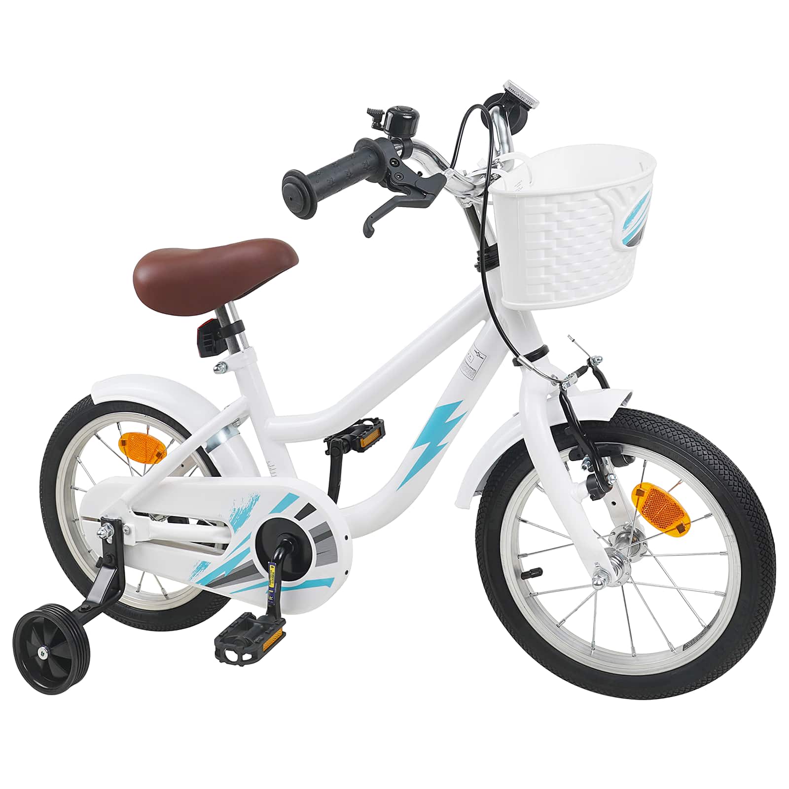 Barncykel 16 Tum för 4-6 år gamla Vit