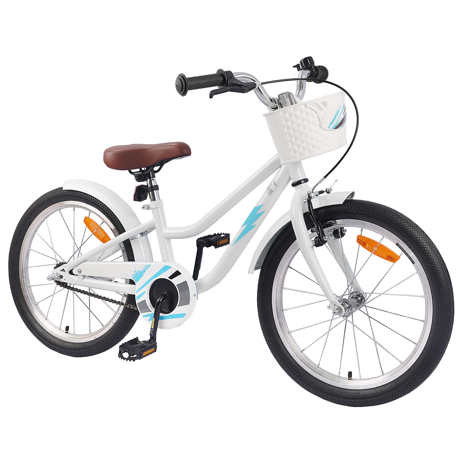 Barncykel 20 Tum för 6-11 år gamla Vit