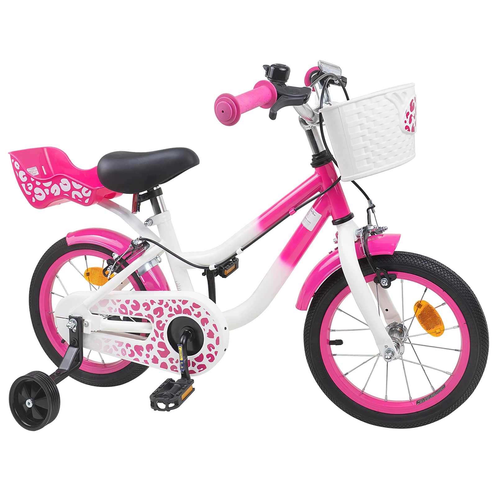 Barncykel Med Stödhjul 12 Tum för 2-4 åringar Rosa