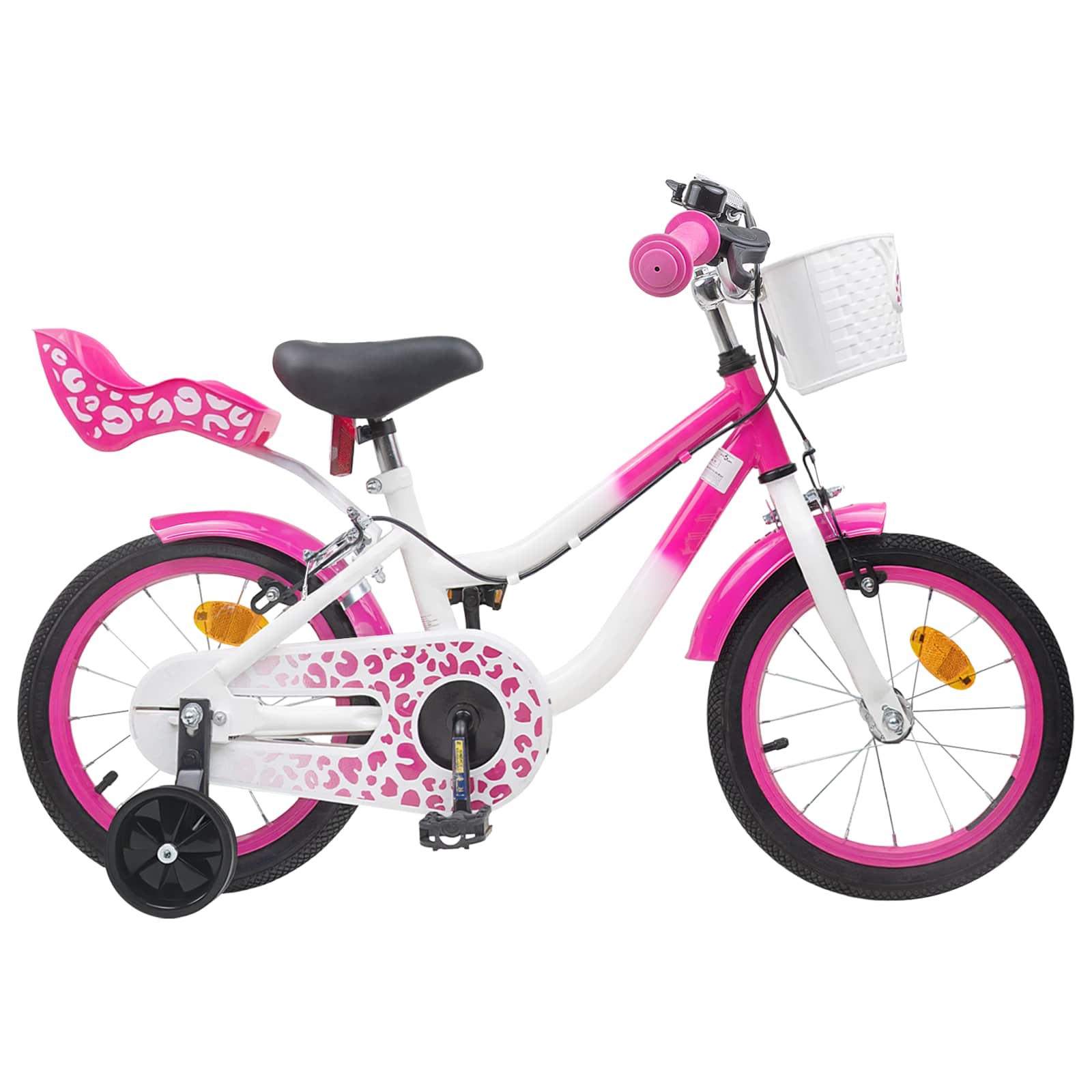 Barncykel Med Stödhjul 14 Tum från 3-5 år gammal Rosa