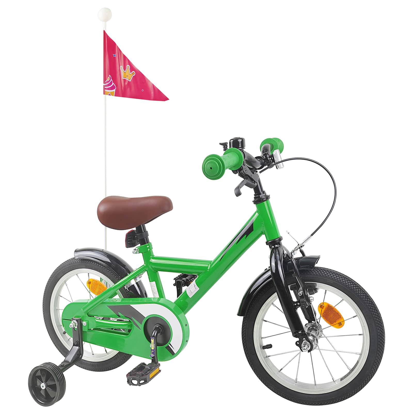 Barncykel 14 Tum från 3-5 år gammal Grön
