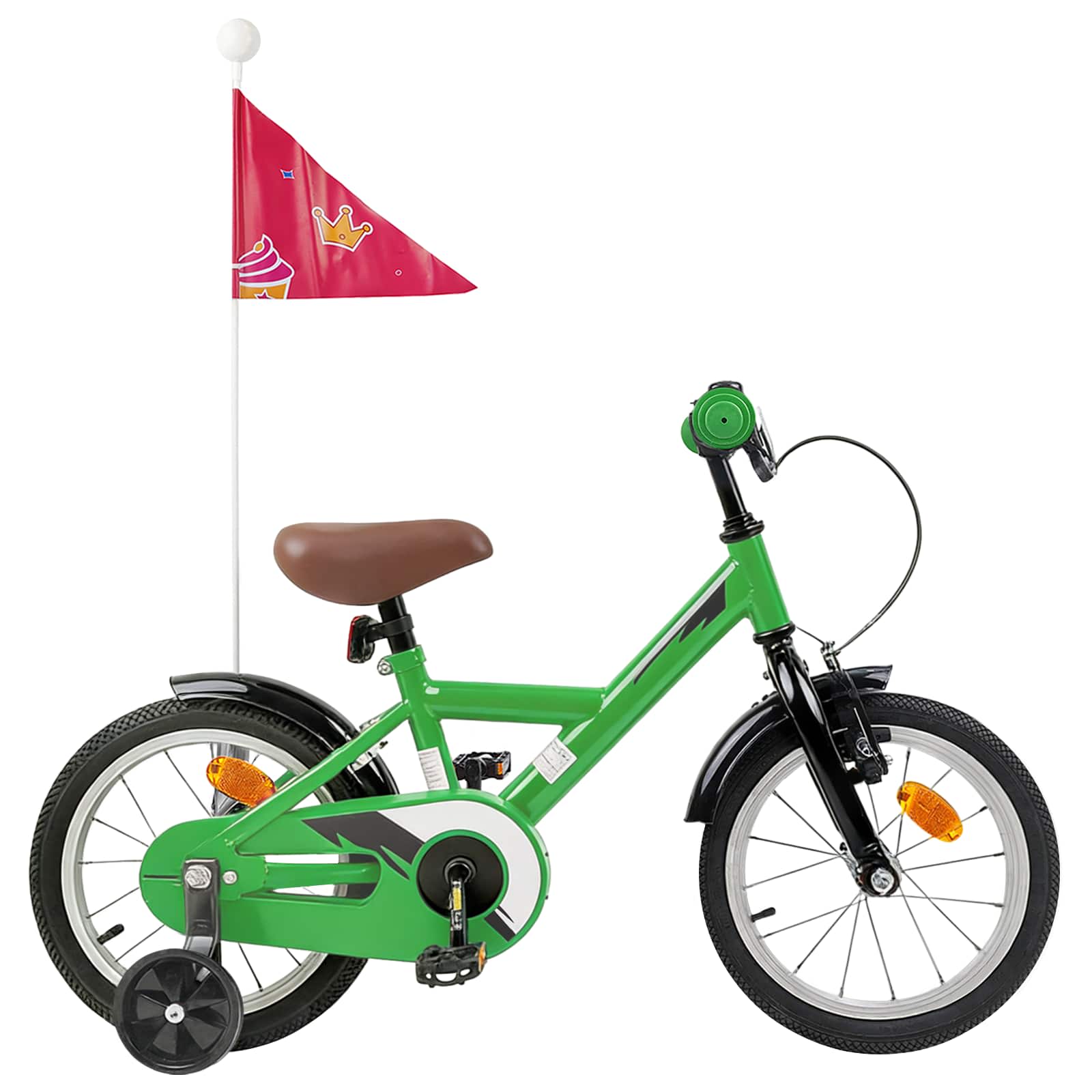 Barncykel 14 Tum från 3-5 år gammal Grön