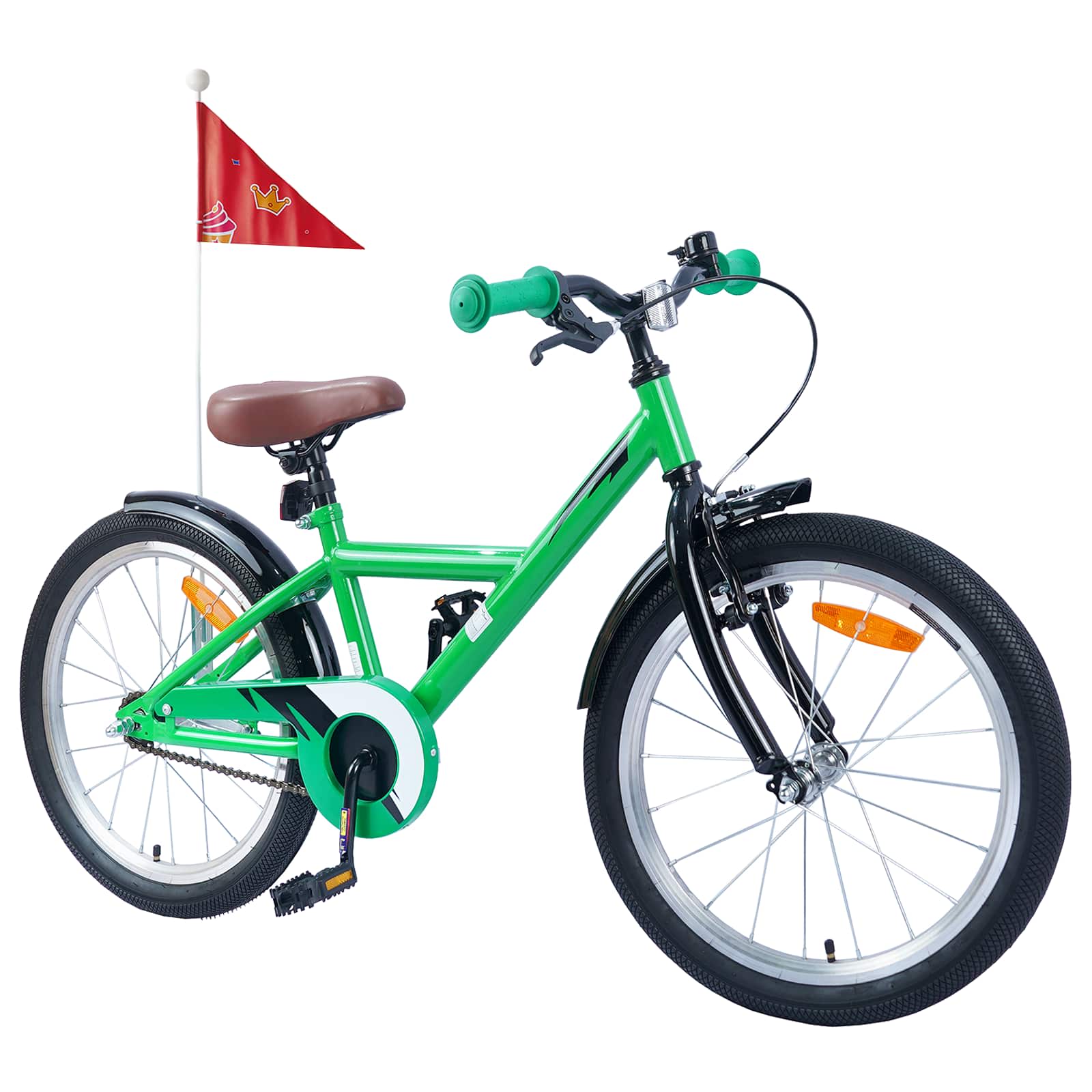 Barncykel 20 Tum för 6-11 år gamla Grön