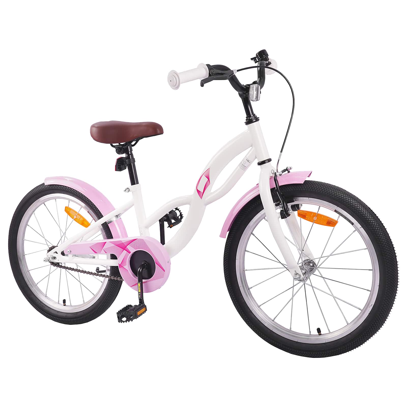 Barncykel 20 Tum för 6-11 år gamla Vit