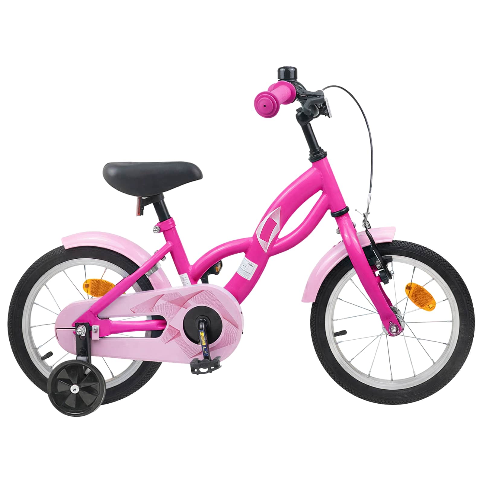 Barncykel 14 Tum från 3-5 år gammal Mörkrosa