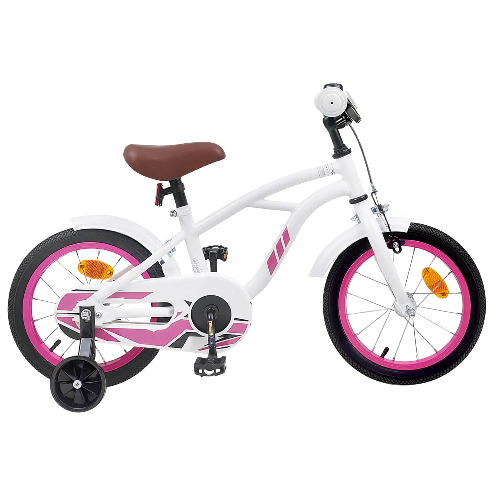 Barncykel 14 Tum från 3-5 år gammal Vit