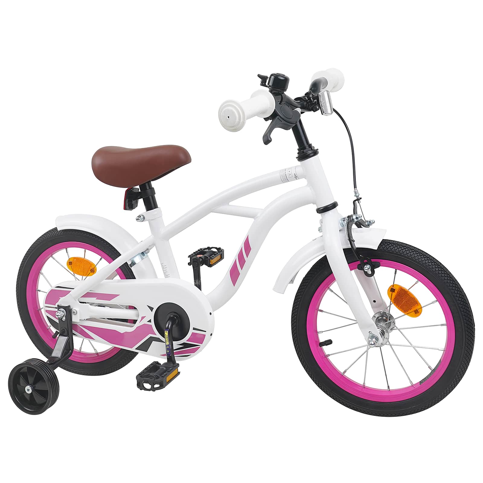 Barncykel 16 Tum för 4-6 år gamla Vit