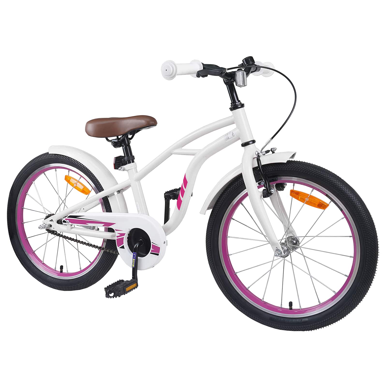 Barncykel 20 Tum för 6-11 år gamla Vit