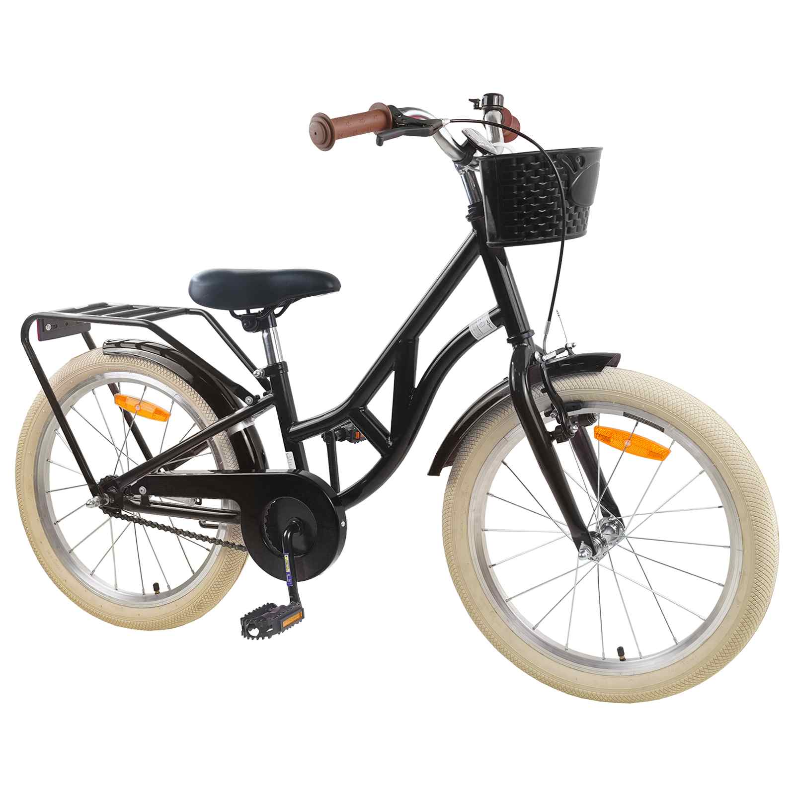 Barncykel 20 Tum för 6-11 år gamla Svart
