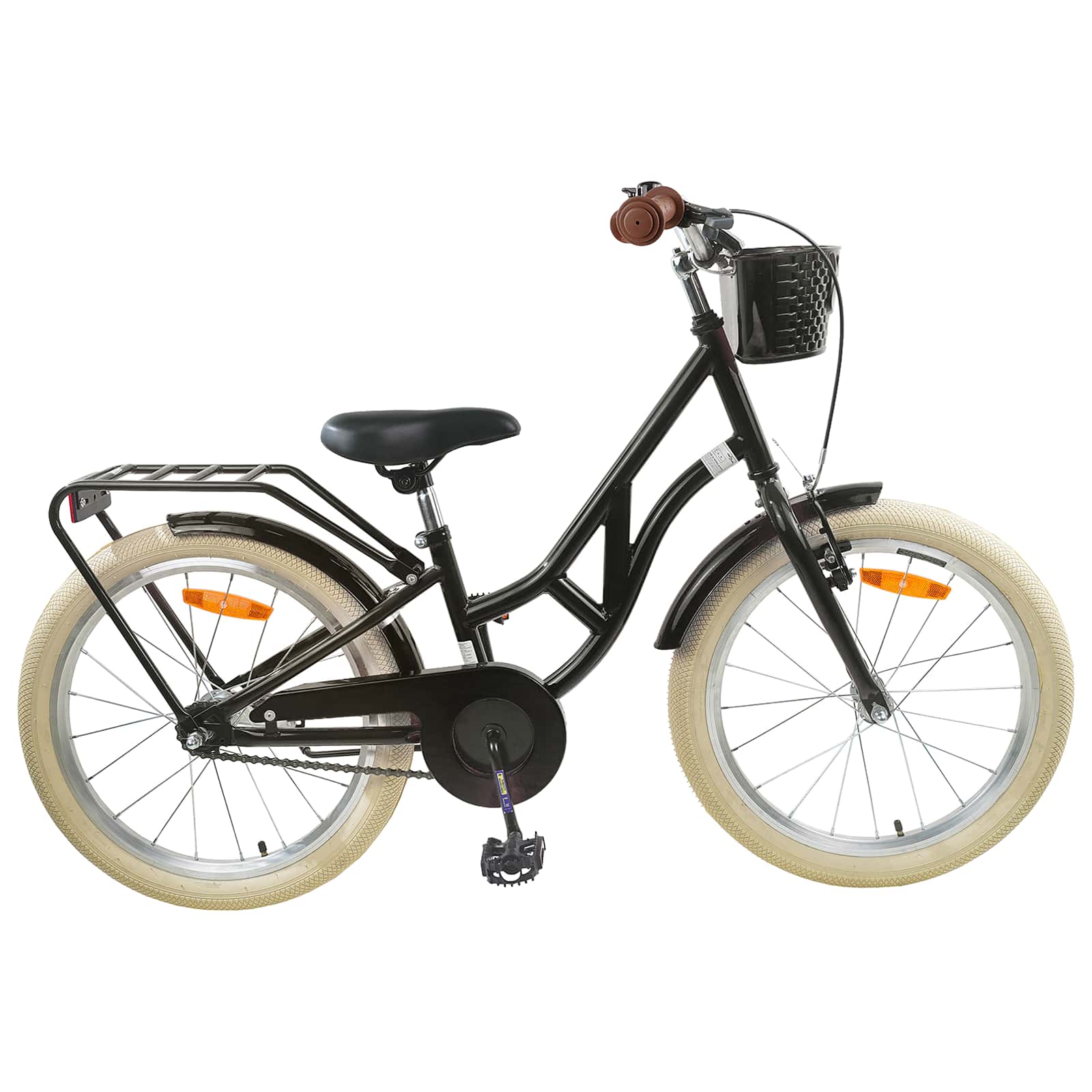 Barncykel 20 Tum för 6-11 år gamla Svart