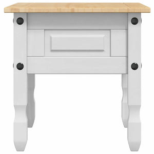 Sidobord med låda med lagring Vit 50 x 50 x 50 cm Massiv furu