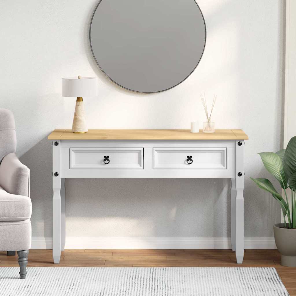 Sidobord CORONA Vit 115 x 46 x 73 cm Massiv furu