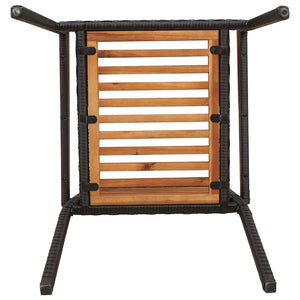 Trädgårds stapelbara stolar 4 pcs Brun och svart