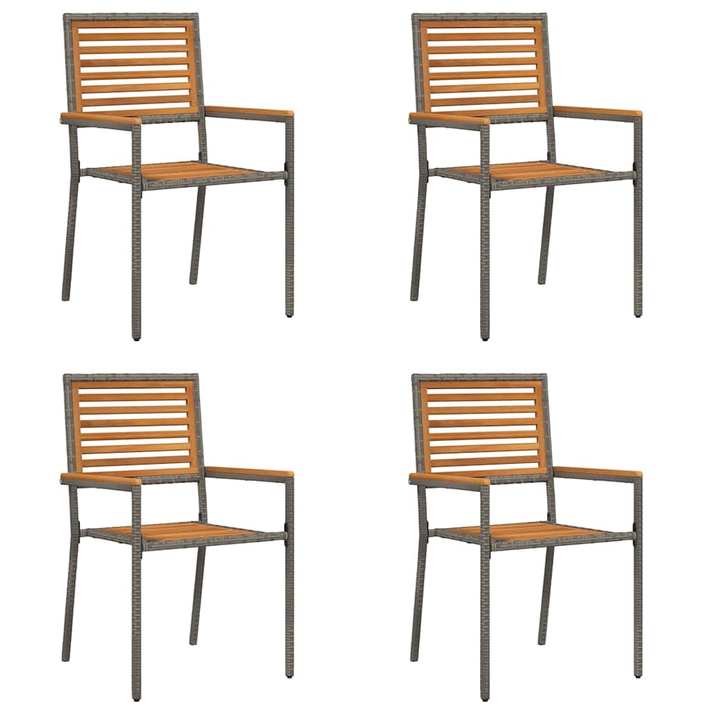 Trädgårds stapelbara stolar 4 pcs Brun och Grå 54 x 56 x 90 cm